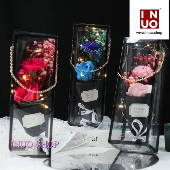 Caja de regalo con flores 💐 de jabón perfumadas